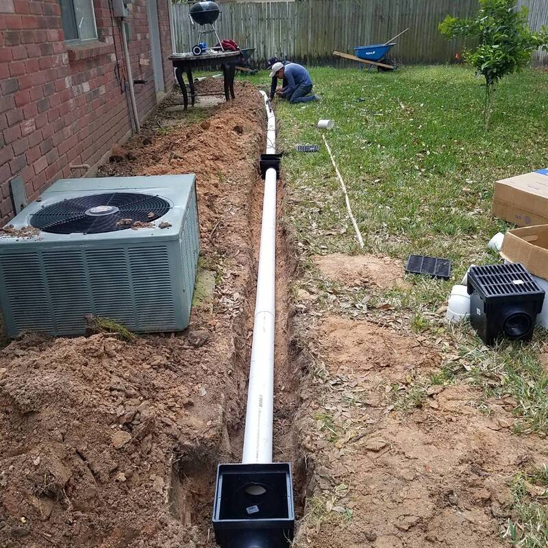 backyard drain systems installed in houston tx