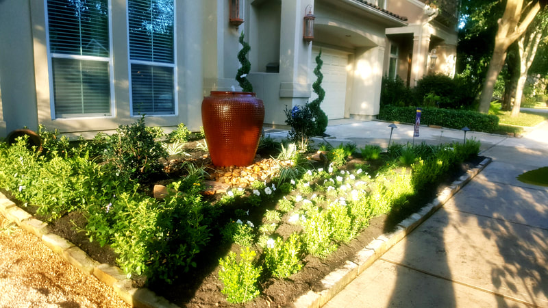 Landscaping and water Feature installed the heights houston tx