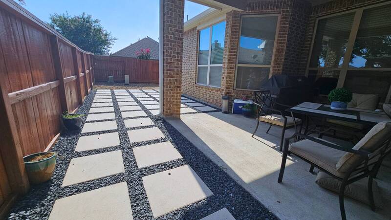 stepping stone patio installed in tomball tx