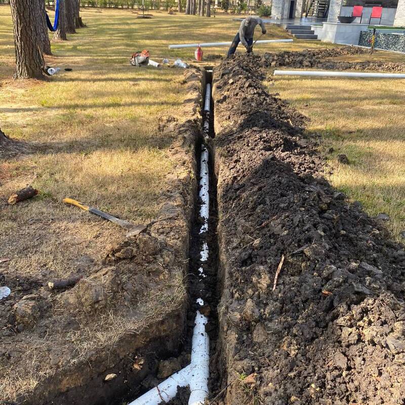 drainage-piping installed in backyards