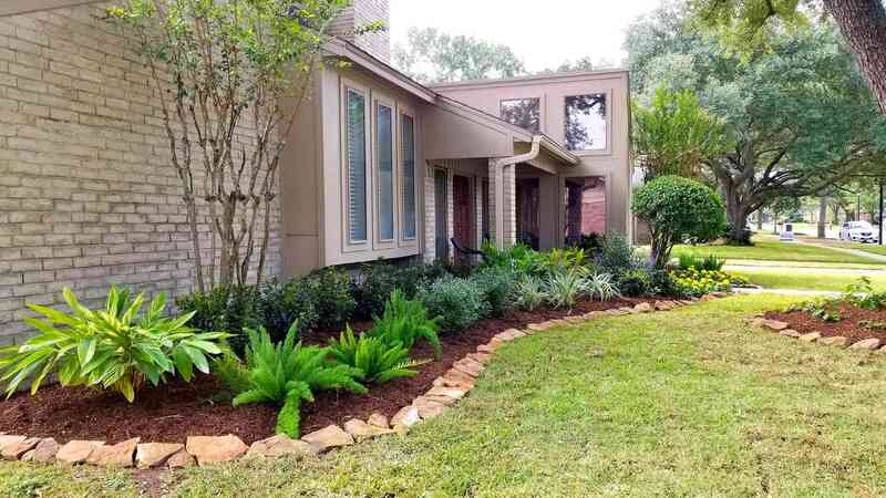 front garden and plants installed in cypress tx