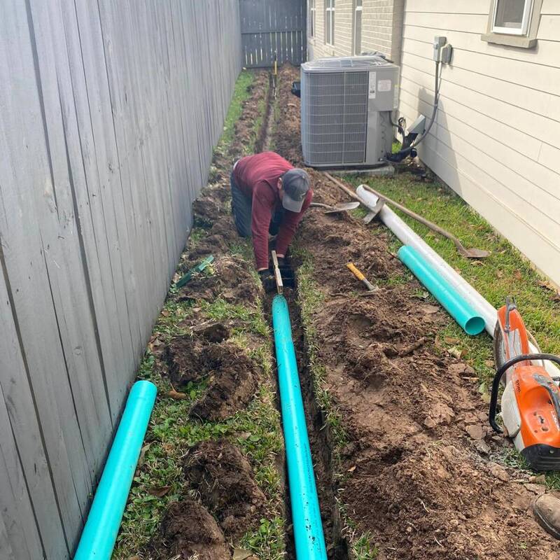 drain installed by pls landscaping in houston tx