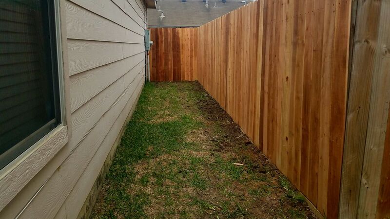 Cedar wood Fence installed in spring tx