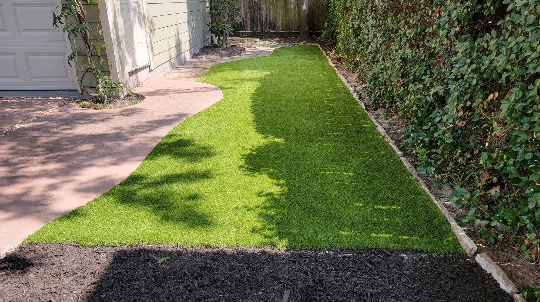 Artificial Grass-patio area installed in Houston TX
