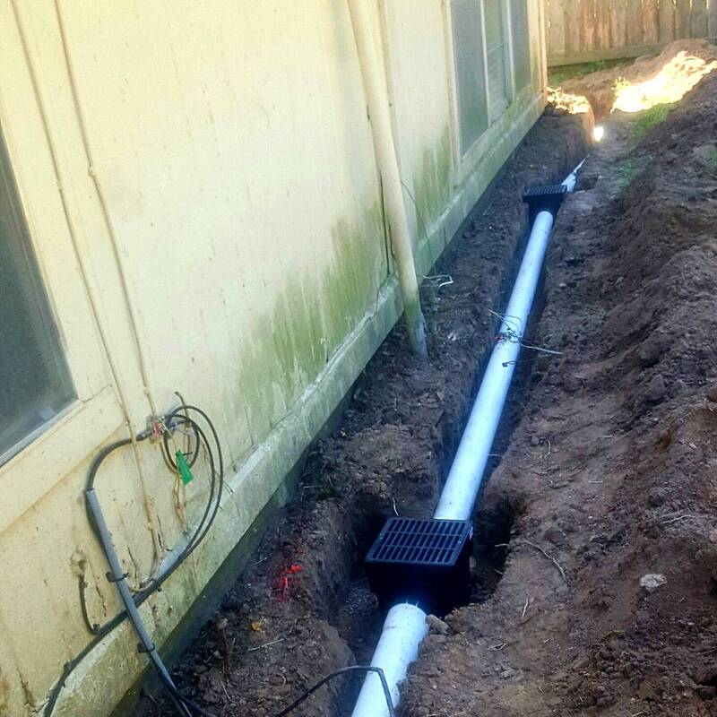 drains along house foundation