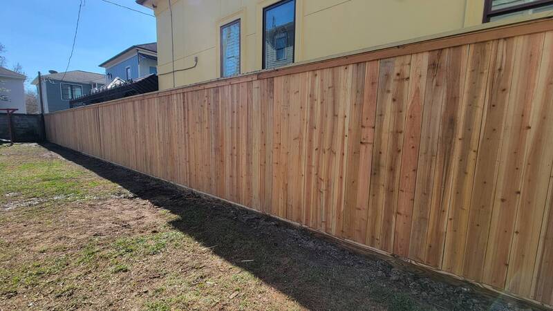 cedar wood fence installed in the heights houston tx