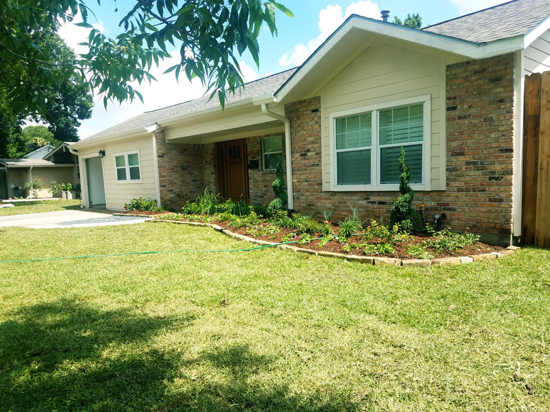 Front Yard garden with new grass