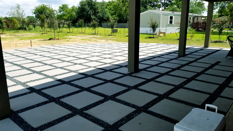 Square stones paver patio