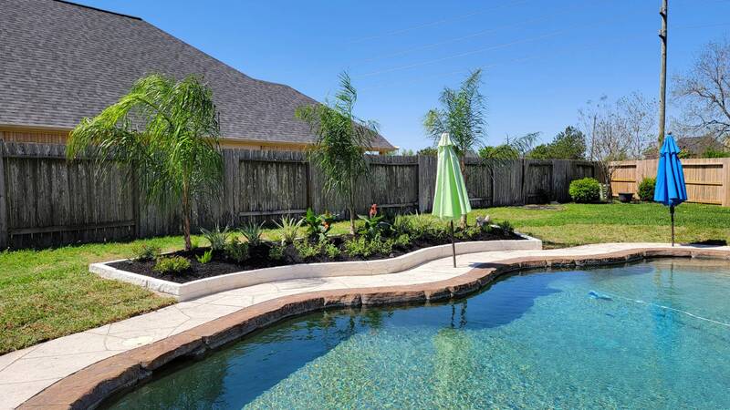 pool-garden with stones in richmond tx