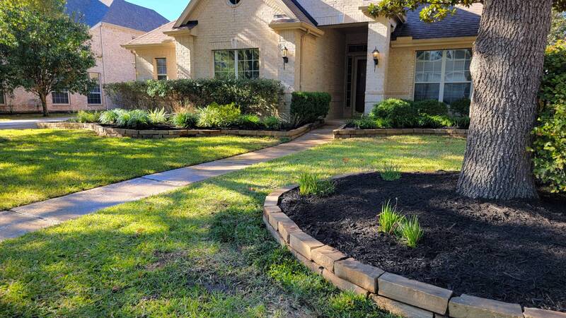 stones rock borders installed in the woodlands tx