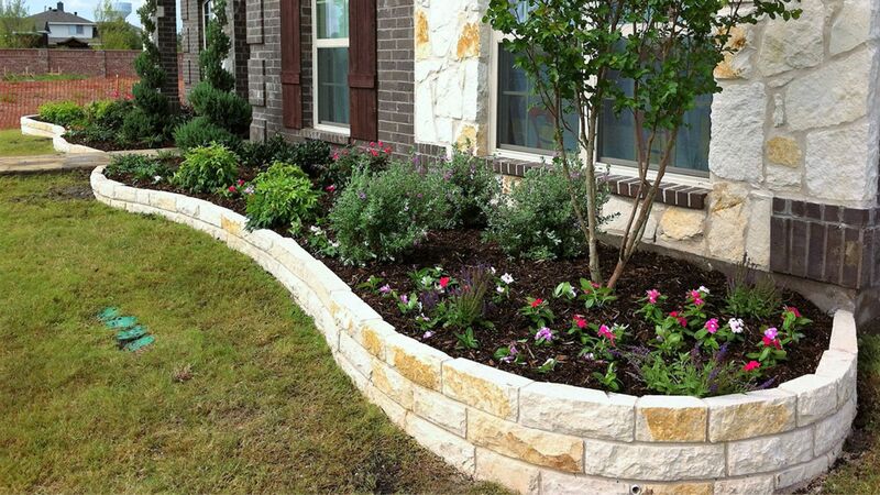 Stone Landscaping Edging installed in houston tx