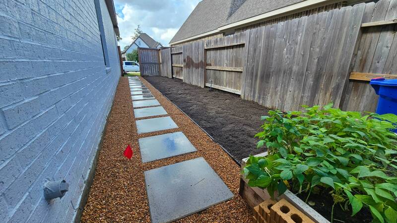 stepping stone pathway for side of the house installed in spring tx